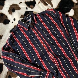 Men’s Wrangler | Size XL | vintage striped | pearl snap button down